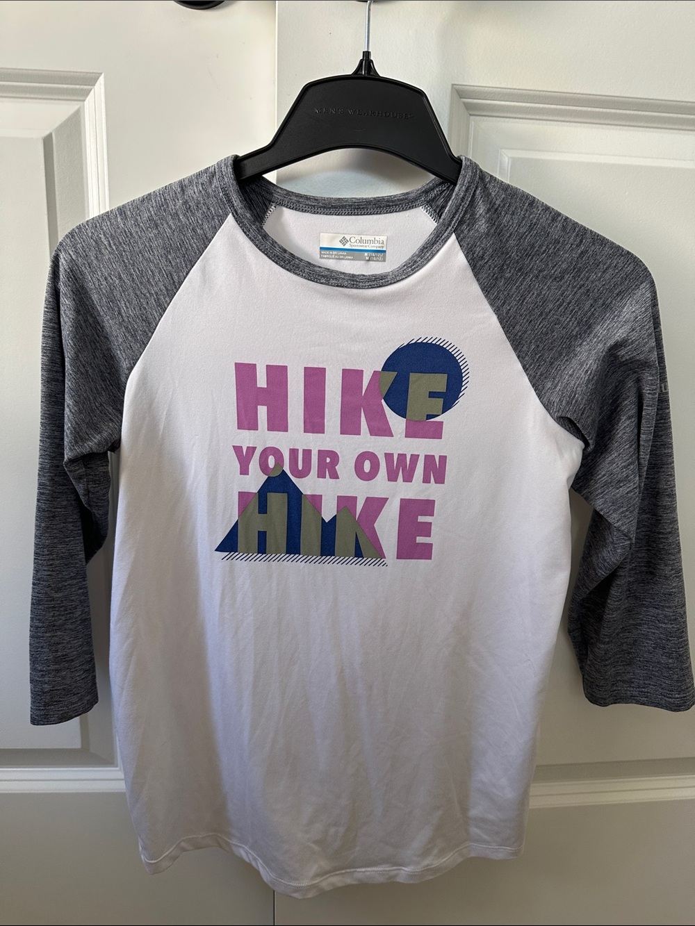 Columbia Kids White & Gray 'Hike Your Own Hike' Long Sleeve Tee